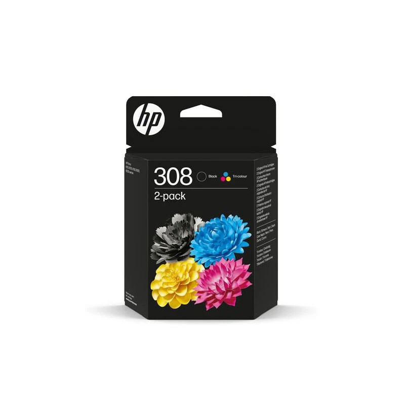 HP 308 Ink Cartridges Black & Color for HP Envy 6520e 6110e 6132e 6120e-6L6S6UE - Image 1 of 1