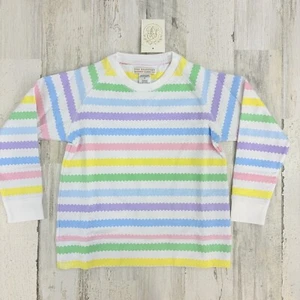 Beaufort Bonnet Company Cassidy Crewneck Wellington Wiggle Stripe Rainbow 5 NWT - Picture 1 of 8