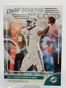 2023 PANINI PRESTIGE TUA TAGOVAILOA FOR THE RECORD FOOTBALL CARD DOLPHINS NFL - Picture 1 of 2