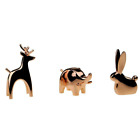 UMBRA Anigram Ring Holder Set of 3 Bunny Elephant Reindeer Copper Tone Shiny