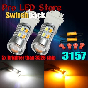3157 Dual Color Switchback LED Turn Signal Light Bulbs + Resistor - Picture 1 of 2