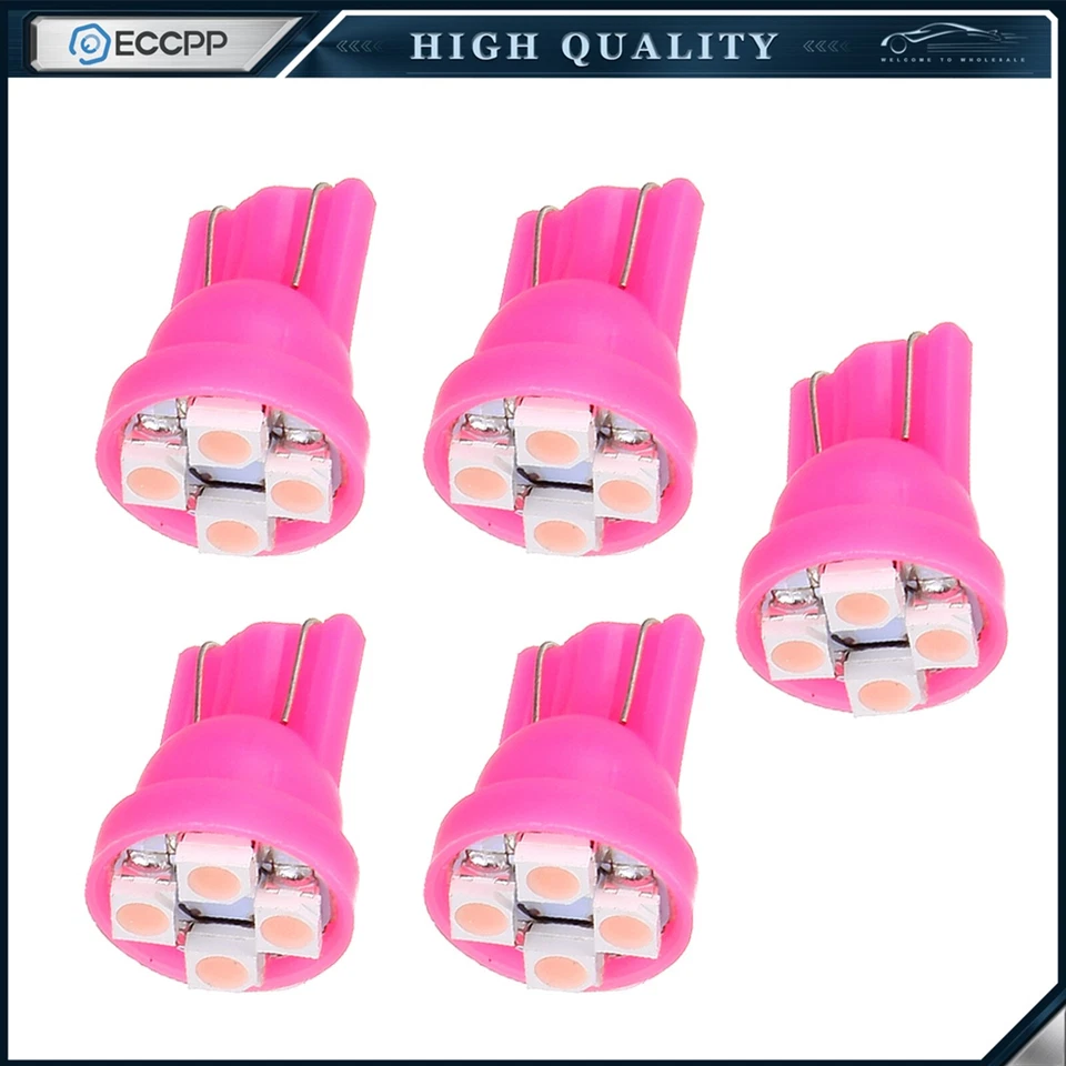 5x Pink/Purple T10 Wedge 4SMD LED Bulb For Car Interior Dome Lights 168 194 2825 - Изображение 1 из 1