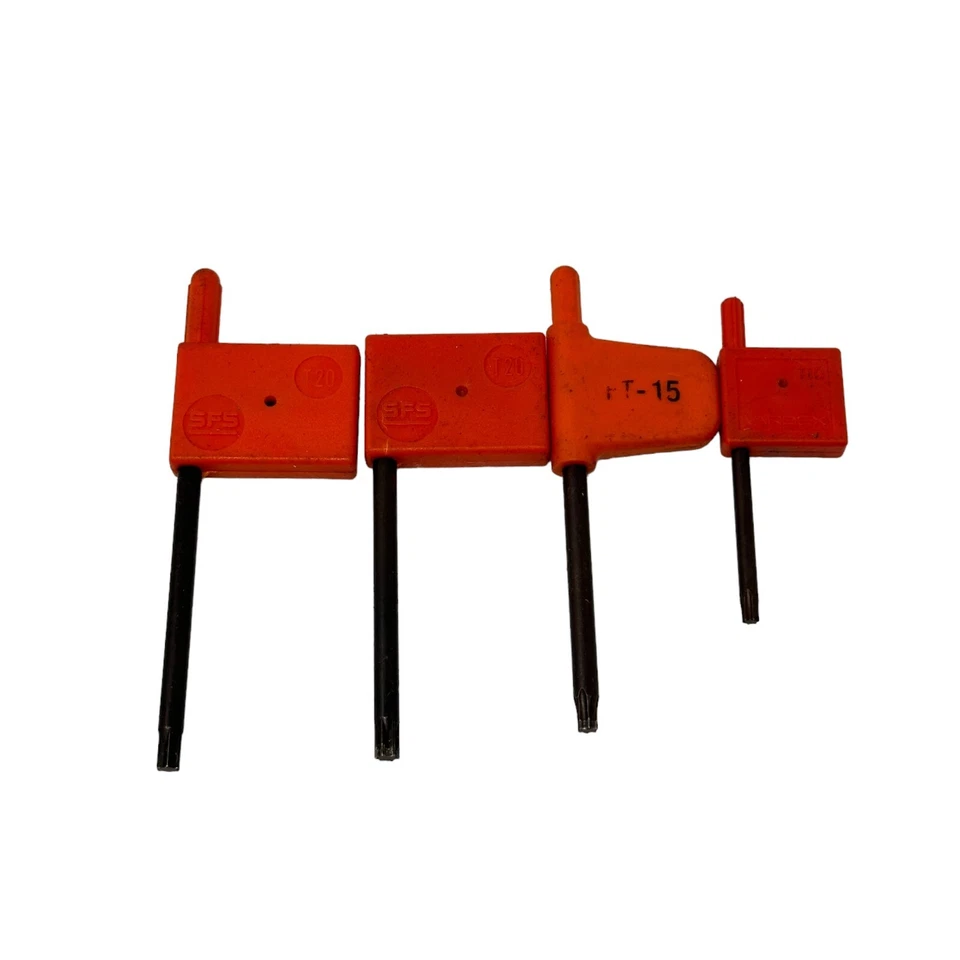 Lot of 4 SFS L Type Torx Wrenches 2 Pieces T20 One Piece T 15 One Piece T10 - Image 1 of 4