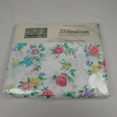 JCP Home Collection Multicolor Floral Twin Flat Sheet 200 Thread Smooth Touch - Image 1 of 4