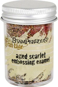 Embossing Powder Frantage Aged SCARLET Embossing Enamel .58 oz Jar Stampendous - Picture 1 of 2