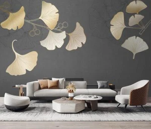 3D Ginkgo Leaves L4215 Wallpaper Wall Mural Print Removable Self-adhesive Amy - Picture 1 of 13