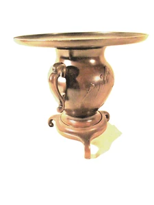 Vintage Japanese  Bronze Usubata Ikebana Flower Vase 2 Piece Toyo - Picture 1 of 8