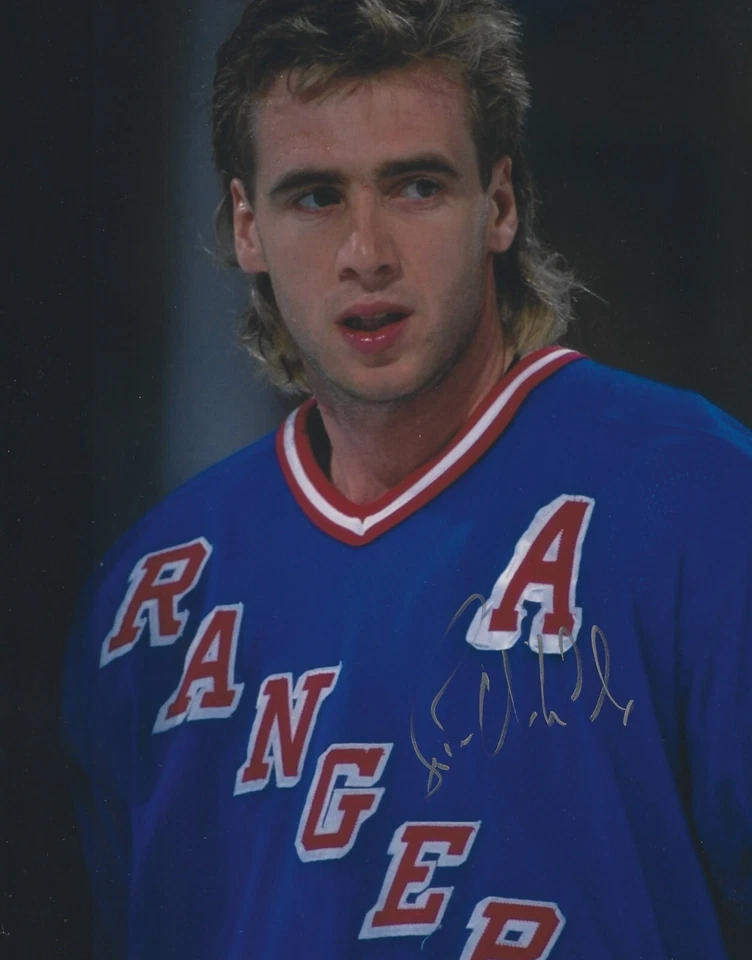 Foto 8x10 firmada autografiada por Bernie Nicholls - NHL NY Rangers Kings - con certificado de autenticidad Foto 1 de 1