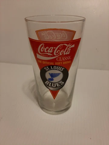 Coca-Cola Classic Vintage St. Louis Blues Hockey Advertising Glass Tumbler Tea Cover