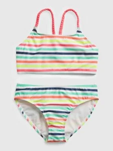 Gap Kids Girl's Rainbow Stripe Recycled Two Piece Swim Suit NWT Various Sizes - Picture 1 of 3