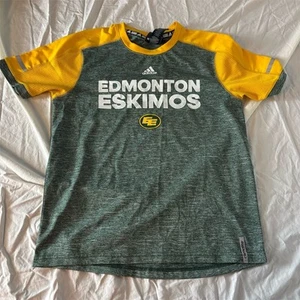 Adidas Edmonton Eskimos Children's Green Jersey T-Shirt Size L 14-16 Football - Picture 1 of 7