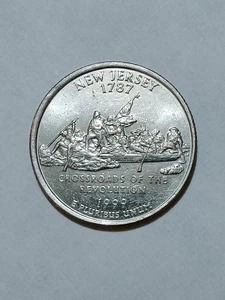 1999-D New Jersey state quarter with off center planchet error - Picture 1 of 8
