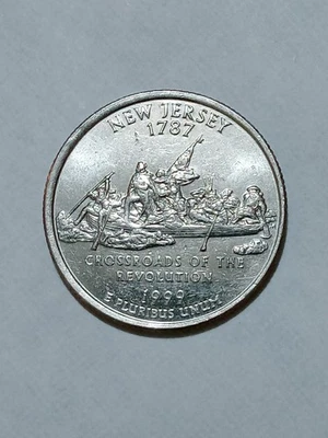 1999-D New Jersey state quarter with off center planchet error - Image 1 of 4