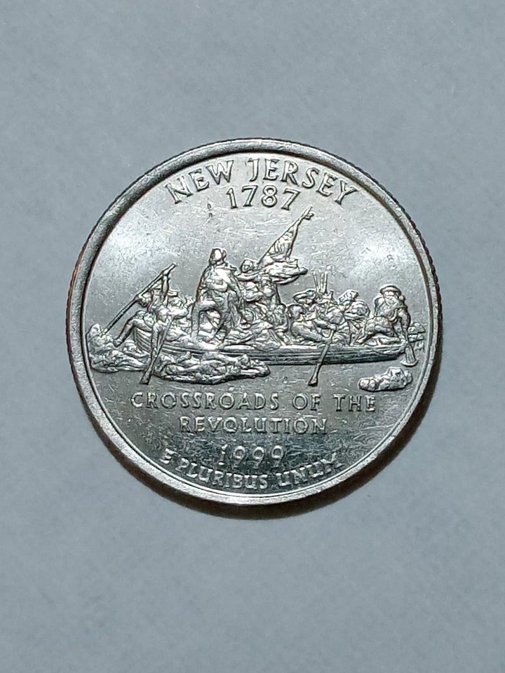 1999-D New Jersey state quarter with off center planchet error - Image 1 of 4