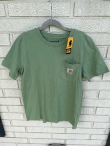 CARHARTT Pocket Short-Sleeve T-Shirt with Logo Youth Medium (10/12) Light Green - Picture 1 of 5