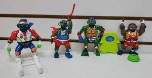 1992 Teenage Mutant Ninja Turtles, Turtle Games Lot: Mike, Leo, Don & Raph *READ - Picture 1 of 19