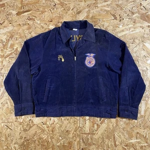 Vintage 70s 80s FFA Future Farmers Of America Corduroy Chainstitch Jacket SZ 44 - Picture 1 of 15
