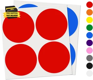 40 PCS Dot Stickers 4" round Labels Large Circle Color Coding Moving Decals Pric - Picture 1 of 7