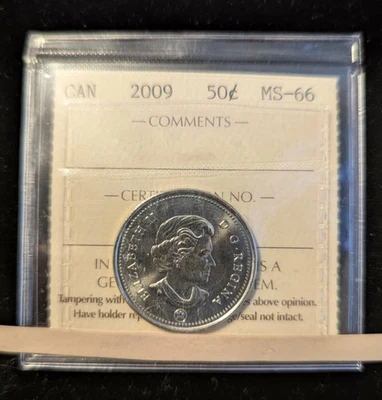 2009  ICCS Graded, Canadian, 50 Cent, **MS-66** # MU 655 - Image 1 of 4