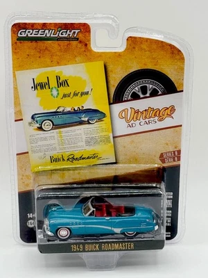 GreenLight DE COLECCIÓN AD CARS Serie 8 verde azulado 1949 Buick Roadmaster convertible NUEVO Foto 1 de 3