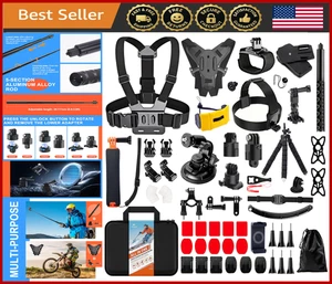 70in1 Action Camera Accessories Kit for GoPro Hero, Insta360, DJI, AKASO - Picture 1 of 8