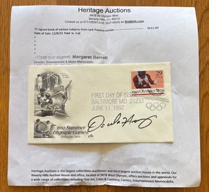 OSCAR DE LA HOYA AUTOGRAPHED "SUMMER OLYMPICS" 1992 FIRST DAY COVER ENVELOPE - Picture 1 of 2