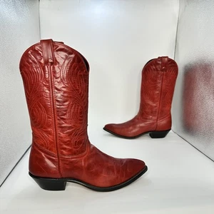Botas de rodeo Code West-Western de cuero rojo para mujer talla 10 - Imagen 1 de 14
