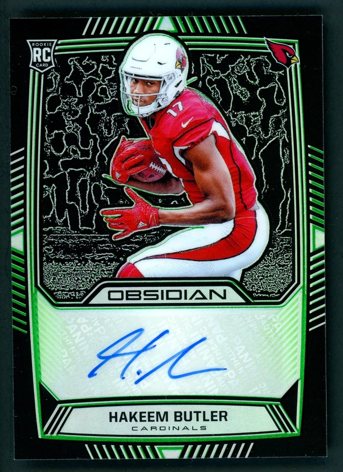 Hakeem Butler 2019 Panini Obsidian ETCH GREEN AUTO RA-HBU Football Card RC /50 - Image 1 of 2