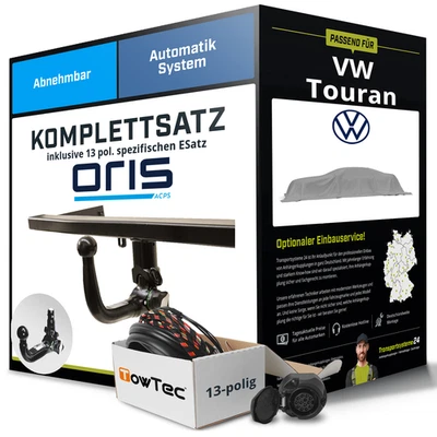 Für VW Touran Typ 1T3 Anhängerkupplung abnehmbar +eSatz 13pol 2010-2015 AHK - Bild 1 von 4