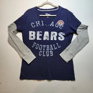 Chicago Bears Womens Top Shirt Extra Large Blue G-III 4Her Carl Banks Faux Layer - Picture 1 of 12