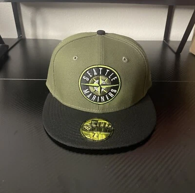 New era 59fifty SEATTLE MARINERS 合身帽子 尺寸 7 1/8 灰色 紫外线 — 第 1/4 张图片
