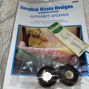 UsedSwedish Weave Designs Alphabet Afghan Pattern And Tree Of Life Cloth Needles - Picture 1 of 9