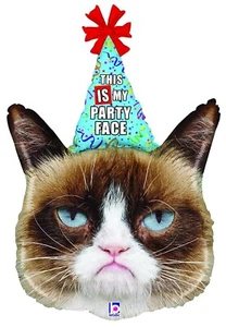 36" Grumpy Cat Happy Birthday Foil Balloon Party Decorating Supplies - Picture 1 of 1