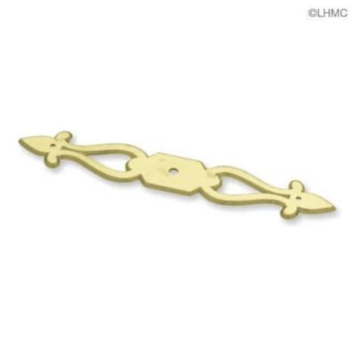 LIBERTY HARDWARE (5 Pack) 6 inch Fleur De Lis Knob Backplate Polished Brass