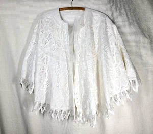 De Colección Atq Capa de Encaje Battenburg Cinta Encaje Algodón Cuello Forrado Lino Novia Boda - Imagen 1 de 19