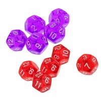 10 Stücke Acryl 12 Seitige D12 Würfel für Dungeons und Dragons, TRPG,