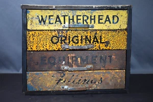 Vintage Orig Weatherhead Ausrüstung Beschläge Teile Schrank, 4 Schubladen Aufbewahrung, Metall - Bild 1 von 12