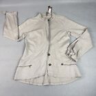 XCVI Wearables Paola Jacket Womens Small Cotton Beige Button Front Hipster NWT