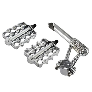 OG Line Twisted 21.1 Stem & Double Flat Twisted 1/2 Pedals Chrome - Picture 1 of 1