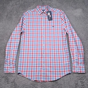 Vineyard Vines Classic Fit Tucker Shirt Mens XS Red Blue Plaid Fulton Stretch - Picture 1 of 14