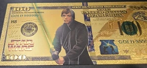 Star Wars 24k Gold Foil Banknote Luke Skywalker - Picture 1 of 9