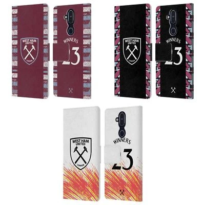 OFFICIAL WEST HAM UNITED FC 2023 WINNERS LEATHER BOOK CASE FOR NOKIA PHONES - Image 1 of 4