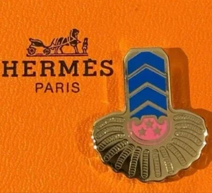 Hermes Twilly ring epaulette metal gold blue pink calfskin ring made inITARY 05Y - Picture 1 of 5