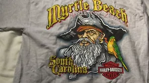 Men's Size Small Harley Davidson Dealer T-Shirt Gray Myrtle Beach Pocket Tee NWT - Picture 1 of 4