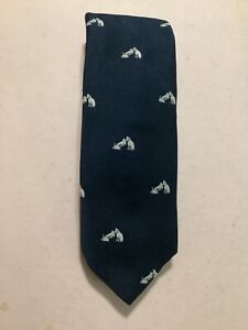 Advertisement....RCA Nipper Dog With Victrola Print On Navy Blue  Neck Tie