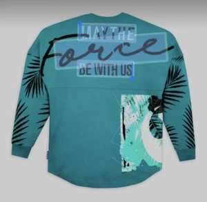 Camiseta deportiva de Star Wars Spirit May The Force Be With Us líder rebelde talla L verde azulado - Imagen 1 de 4