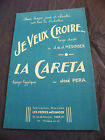 "Partition Je Veux Croire Médinger La Careta José Pera Music Sheet 1959"