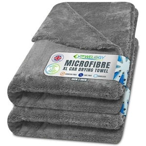 2x Microfibre Car Drying Towel XL Super Absorbent Large Edgeless Detailing Cloth - Picture 1 of 7