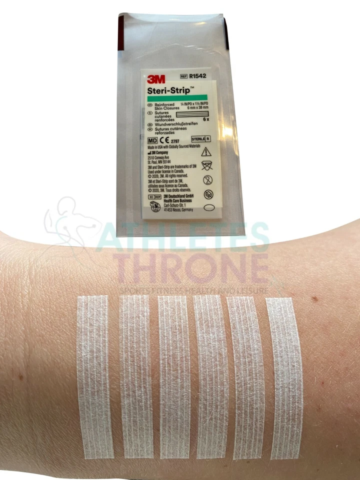 3M Steri Strip Reinforced Sterile Skin Wound Closure Butterfly Stitch 6mm X 38mm - Image 1 of 1
