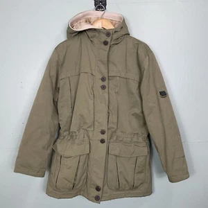Abrigo Parka Woolrich Para Mujer con Capucha Algodón Lana Forrado a Cuadros Grande Verde Salvia - Imagen 1 de 15